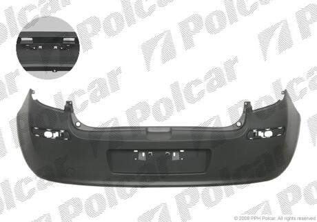 Бампер задній CLIO III, 05-09 Polcar 605596