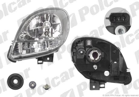 Фара основна, RENAULT KANGOO II Polcar 606109V
