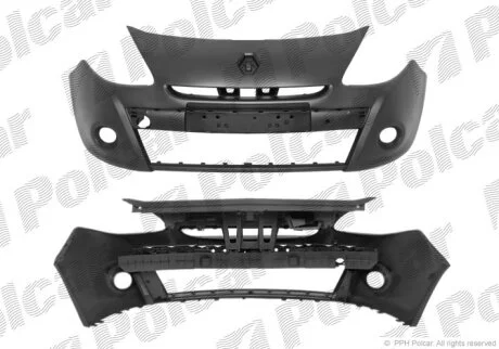 Бампер передній, CLIO III (R0/1), 09- Polcar 606407J