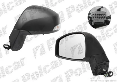 Дзеркало зовнішнє лівий, SCENIC, 05.09- Polcar 6073512M
