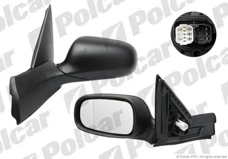 Дзеркало зовнішнє правий, SAAB 9.5, 97- Polcar 6523523M