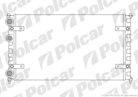 Радіатор охолодж. двигуна VW Caddy II, Polo 1.4-1.9D 02.93-01.04 Polcar 671308A2