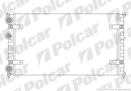 Радіатор охолодж. двигуна VW Caddy II, Polo 1.4-1.9D 02.93-01.04 Polcar 671308A2