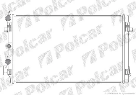 Радiатор двигуна VW Skoda 1.0-1.4 TSI 2007- Polcar 6732081