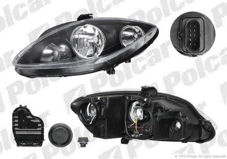 Фара основна, SEAT ALTEA, 04- Polcar 6755090E