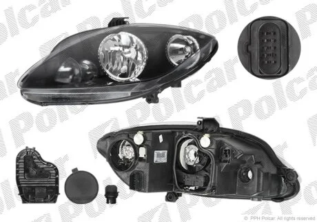 Фара основна, SEAT ALTEA, 04- Polcar 6755093E