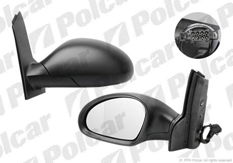 Дзеркало зовнішнє лівий, ALTEA XL (5P5, 5P8), Polcar 6755514M