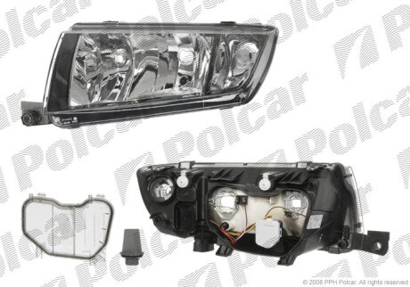 Фара основна, SKODA FABIA, 00-07 Polcar 6913093E