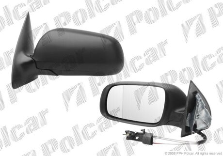 Дзеркало зовнішнє лівий, SKODA FABIA 00- Polcar 6913512M