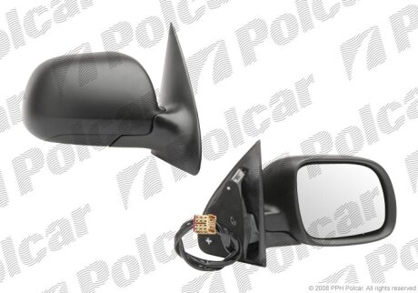 Дзеркало зовнішнє правий, SKODA FABIA, 06- Polcar 6913529M