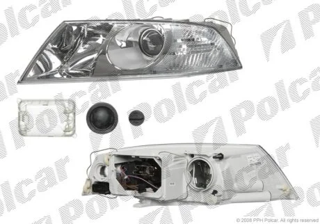 Фара основна, SKOD.OCTAVIA II,05- Polcar 6922091E