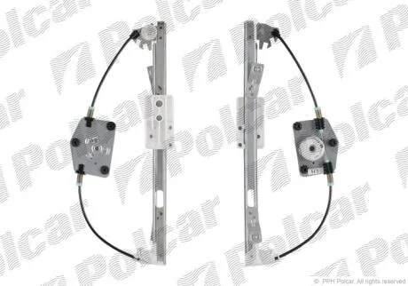 Склопідіймач електр без електромоторOCTAVIA II,05- Polcar 6922PSG3