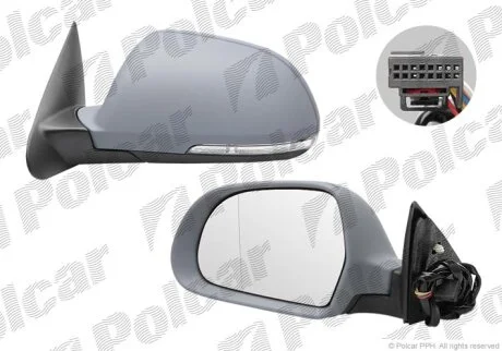 Дзеркало зовнішнє лівий, OCTAVIA II, 08- Polcar 6923514M
