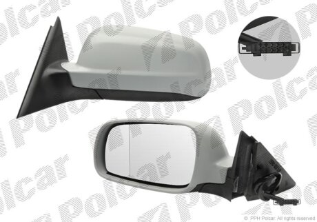 Дзеркало зовнішнє лівий, SKODA SUPERB, 02- Polcar 6925513M