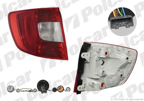 Ліхтар задній SUPERB, 06.08- Polcar 6926872S