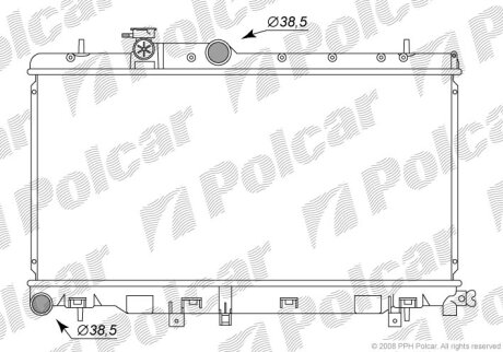 Радіатор охолодження, IMPREZA sedan (GD), Polcar 7213081K