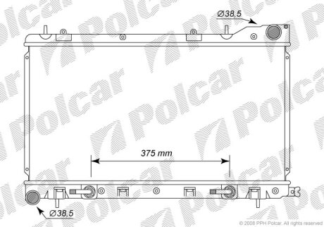 Радіатор охолодження, FORESTER (SG_), 02.0 Polcar 7241081K