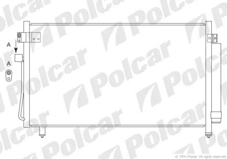 Радіатор кондиціонера, SUBARU FORESTER, 02- Polcar 7241K82K