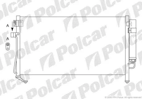 Радіатор кондиціонера SUBARU FORESTER, 03- Polcar 7241K8C2