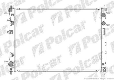 Радіатор охолодження, TRIBECA (B9), 01.05- Polcar 7250081K