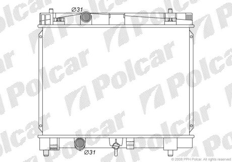 Радіатор охолодження, YARIS (_P9_), 01.05- Polcar 8105083K