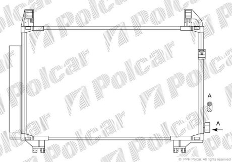 Радіатор кондиціонера, TOYOTA YARIS, 05- Polcar 8105K83K