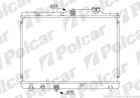 Радіатор охолодження COROLLA (_E10_), 06. Polcar 8111082