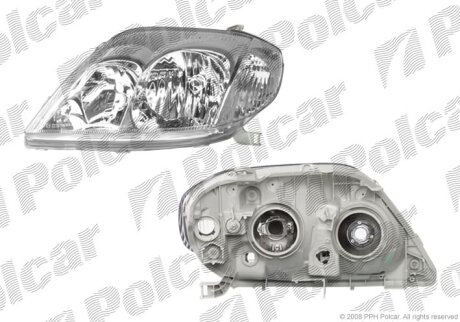 Фара основна, TOYOTA COROLLA, 02- Polcar 8114091E
