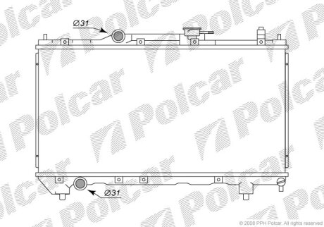 16400-02270, 16400-02310, 64781A РАДИАТОР 4A-FE, 7A-FE Polcar 8123081