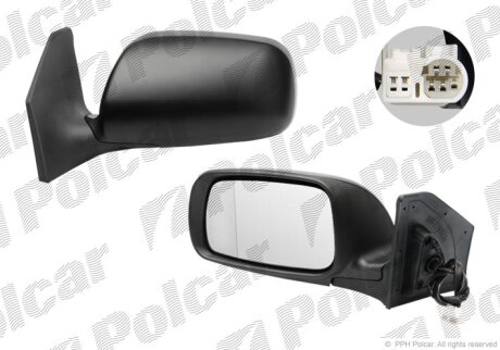 Дзеркало зовнішнє лівий, TOYOTA AVENSIS, 03- Polcar 8125515M