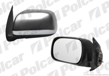 Дзеркало зовнішнє лівий, HILUX, 01.05- Polcar 8192511M