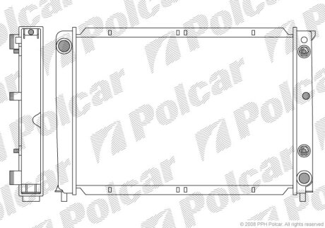 Радіатор охолодження, 940 Kombi (945), 08. Polcar 9031085