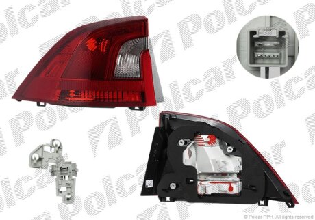 Ліхтар задній S/V60, 04.10- Polcar 906287U