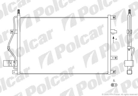 Радіатор кондиціонера, VOLVO S80/S70 Polcar 9080K8C1S