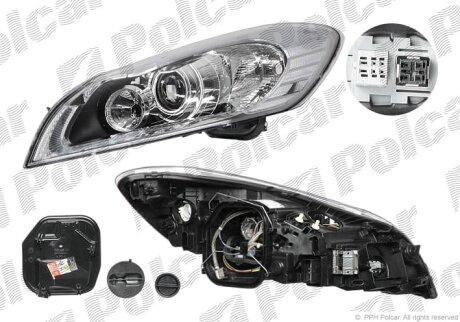 Фара основна, C70, 01.10- Polcar 90R1091U