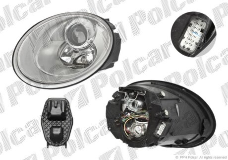 Фара основна, BEETLE, 06.05- Polcar 950209E