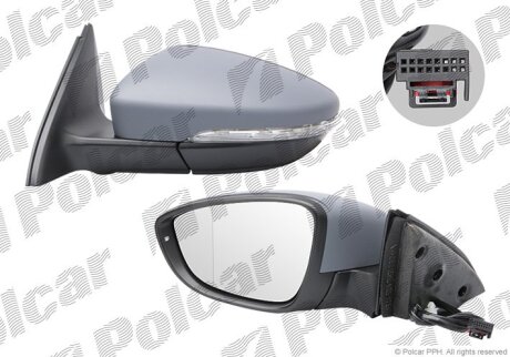 Дзеркало зовнішнє правий, JETTA, 10-18 Polcar 9503524M