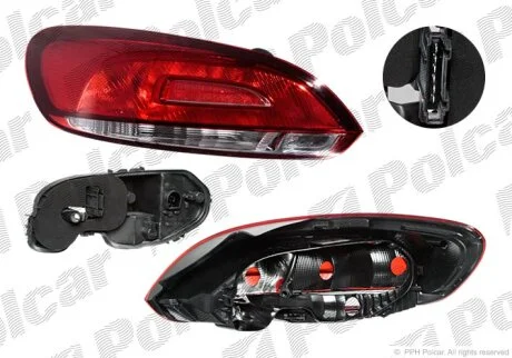 Ліхтар задній SCIROCCO, 07.08- Polcar 951188V