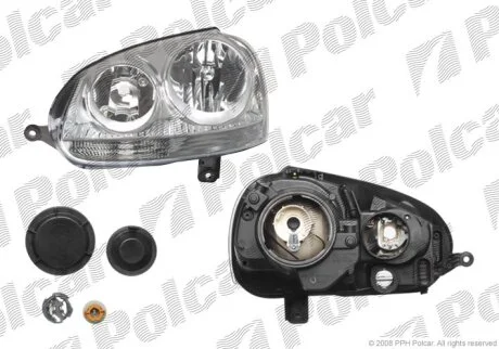 Фара основна, vw GOLF V, 04- Polcar 9513091H