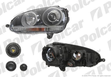 Фара основна, vw GOLF V, 04- Polcar 9513095E