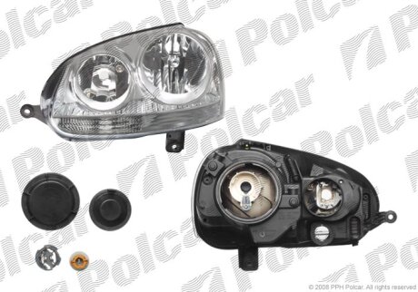 Фара основна, vw GOLF V, 04- Polcar 9513101H
