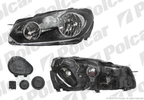Фара основна, GOLF VI, 10.08- Polcar 951810V