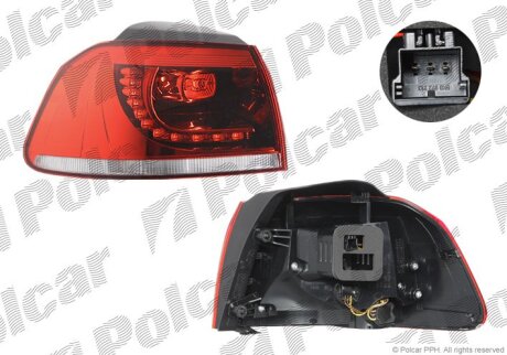 Ліхтар задній, GOLF VI, 10.08- Polcar 951887AE