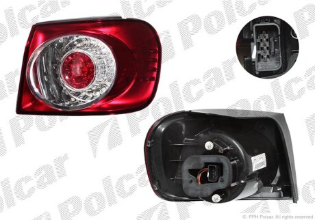 Ліхтар задній, GOLF VI PLUS, 01.09- Polcar 951988V