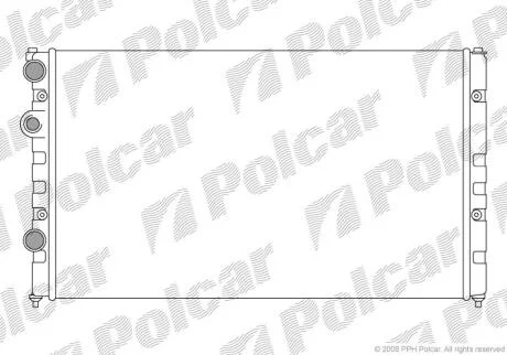 Основний радіатор Seat Cordoba 1.8, 2.0 93-99, Ibiza 1.6, 2.0 95-// VW Caddy II 1.9d 95-04, Polo 1.6i,1.9d 95-01 Polcar 9524088