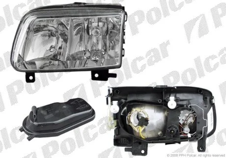 Фара основна, vw POLO HB, 10.99- Polcar 9525092E