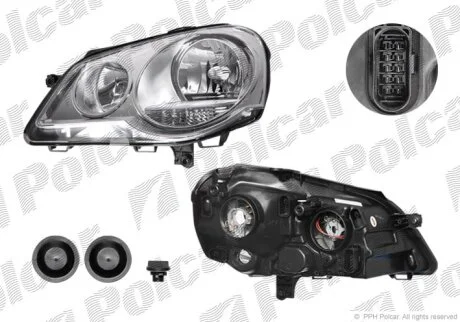 Фара основна, POLO HB, 04.05-08.09 Polcar 952710E