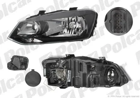 Фара основна POLO (6R), 08.09- Polcar 953310V