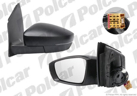 Дзеркало зовнішнє правий POLO (6R), 08.09- Polcar 9533524M