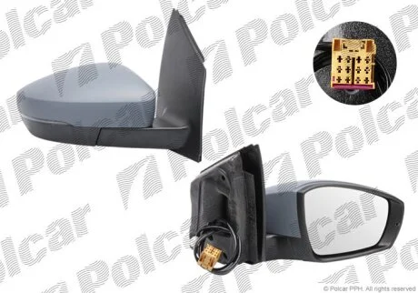 Дзеркало зовнішнє правий, POLO (6R), 08.09- Polcar 9533525M